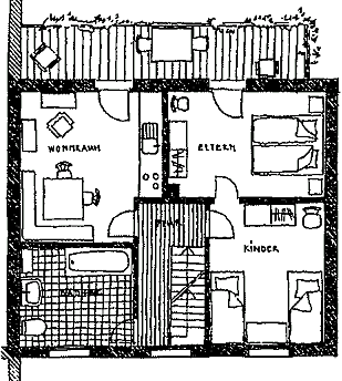 Grundriss der Ferienwohnung 1